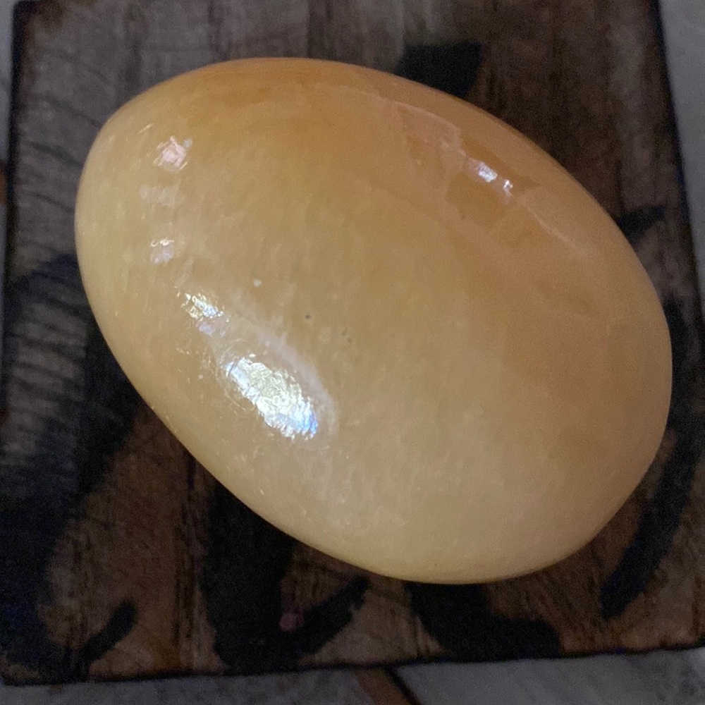 Vintage Madagascar Genuine Polished Lemon Quartz Egg